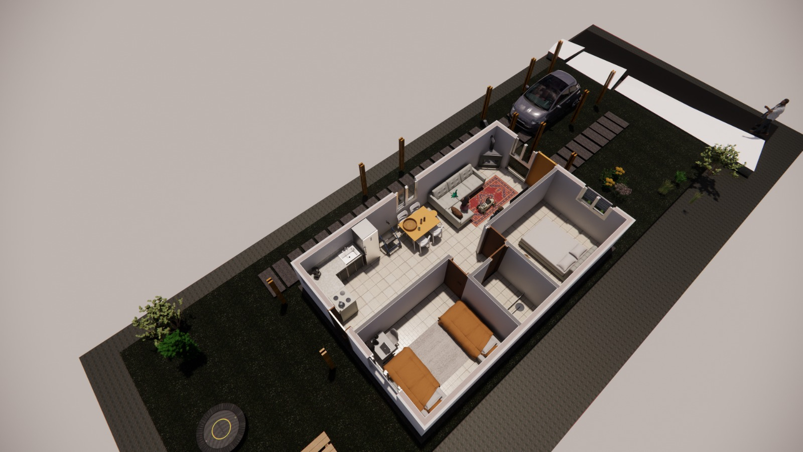 Segunda vista exterior adicional de vivienda de 1 nivel