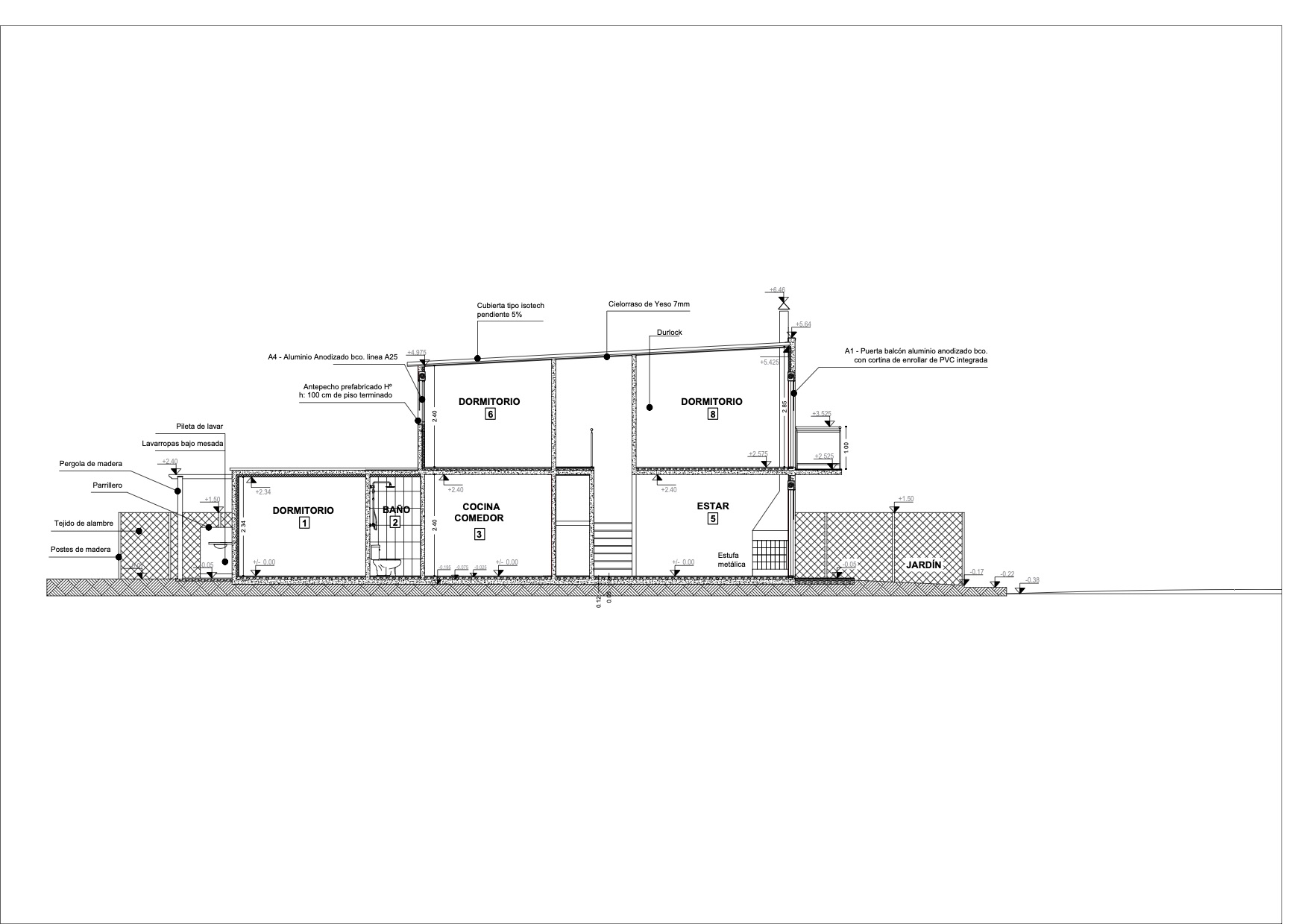 Corte arquitectónico de Duplex 3D