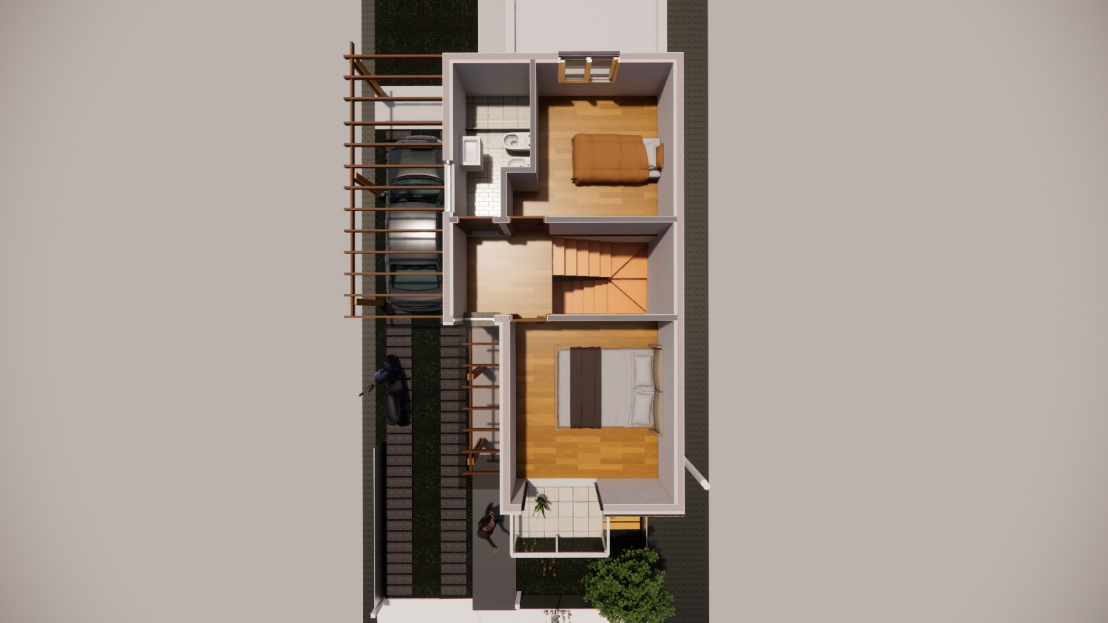 Vista exterior de planta alta Duplex 3D