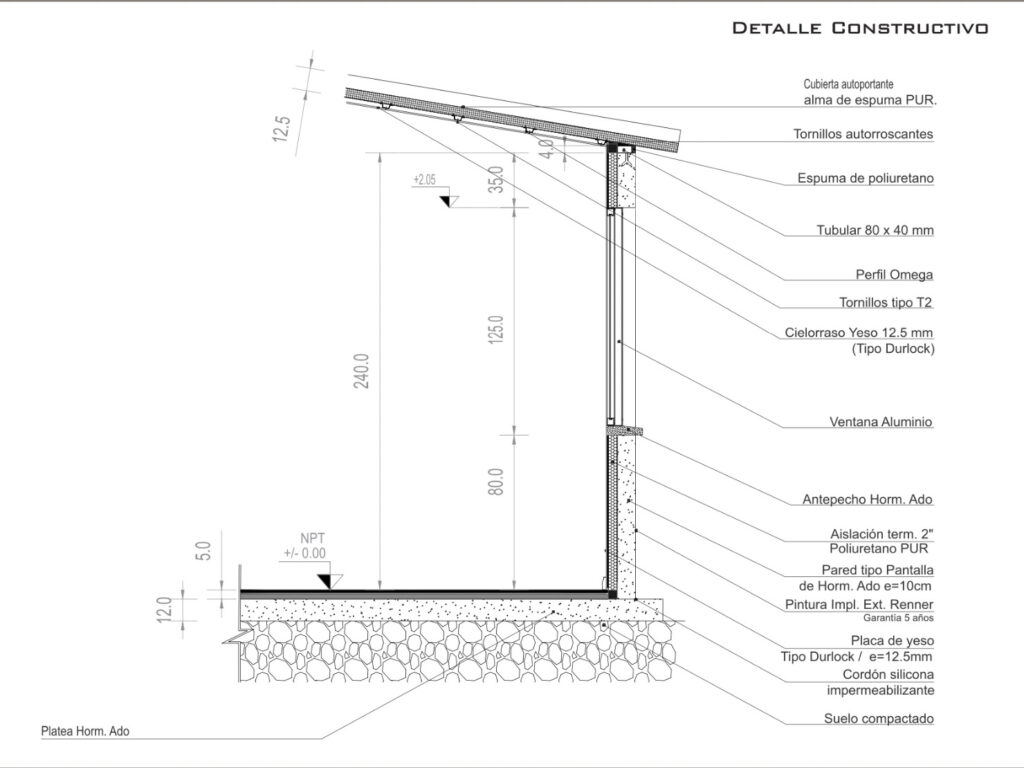 Plano del sistema constructivo