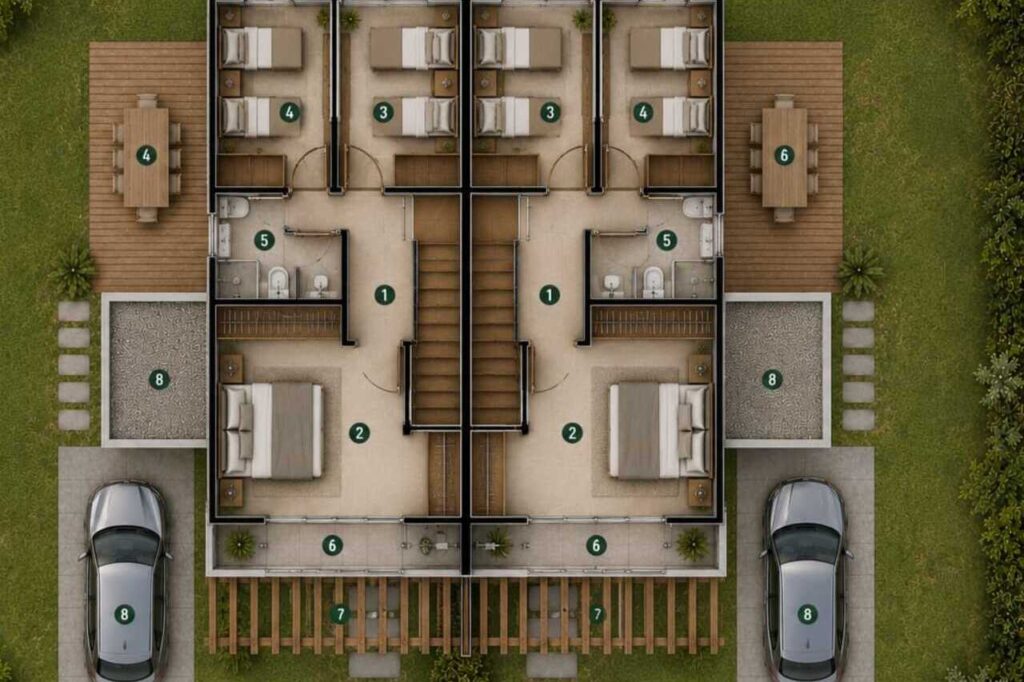 Planta alta Duplex 3D